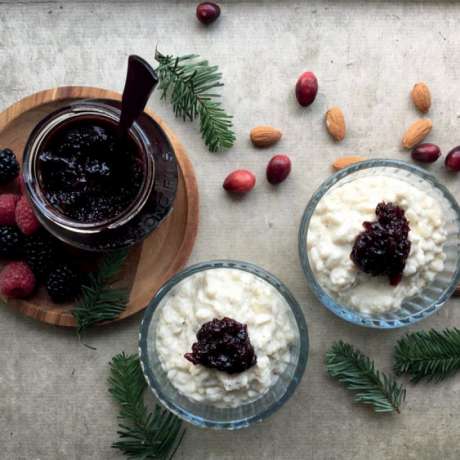 Recipe Creamed rice with marinated oranges and cherry & champagne jam